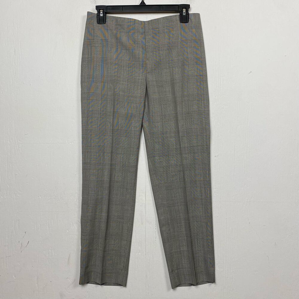 St. John Houndstooth Plaid Slim Leg Side Zip Ankle Pants Size 4